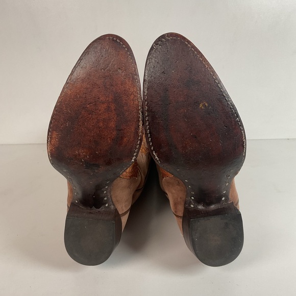 Bottes Western Vintage Larry Mahan En Cuir Vert Pour Femme Pointure 6